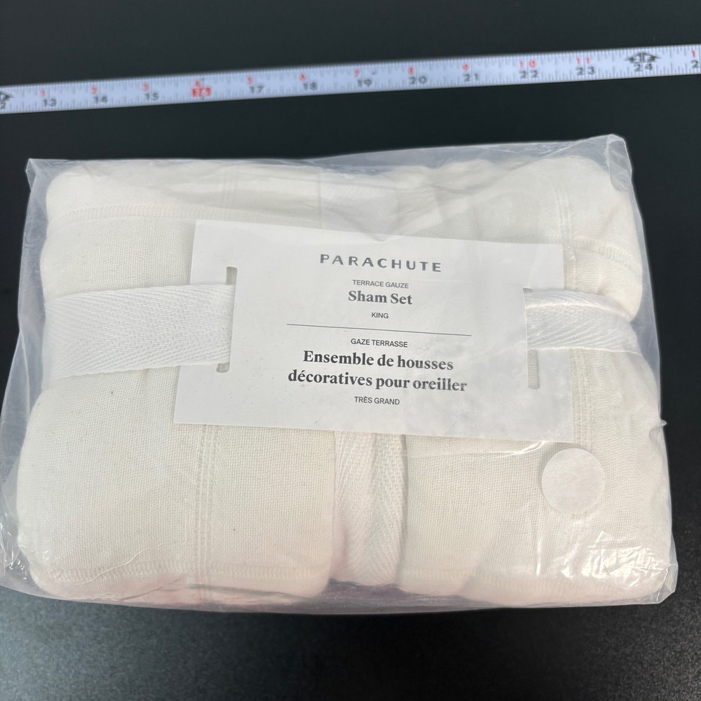 Parachute King Sham Set White Terrace Gauze 100% Organic Cotton SHMTGZWHTKNG